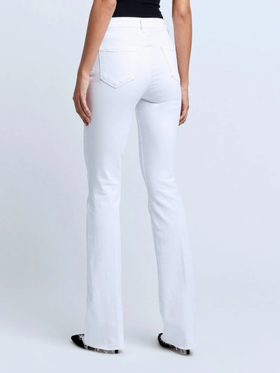 L'agence Selma Cotton Stretch High Rise Bootcut Jeans In Blanc In Blanc