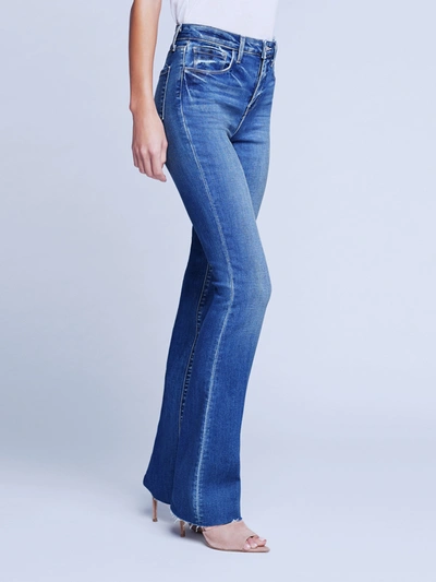 L Agence Ruth High Rise Straight Jeans In Blue