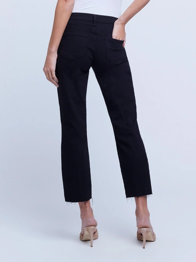 Shop L Agence Sada Slim-leg Cropped Jean In Black