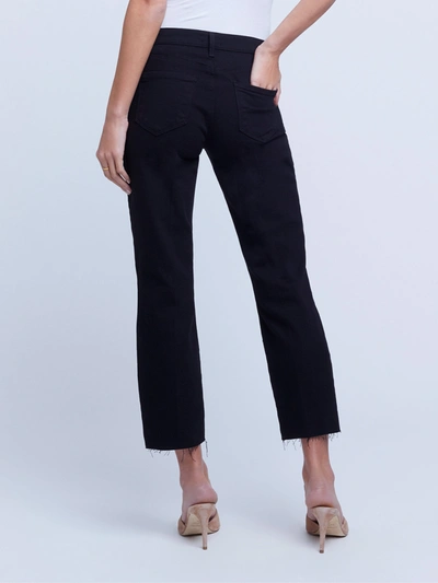 L Agence Marty High Rise Flare Jean In Noir Coated In Black