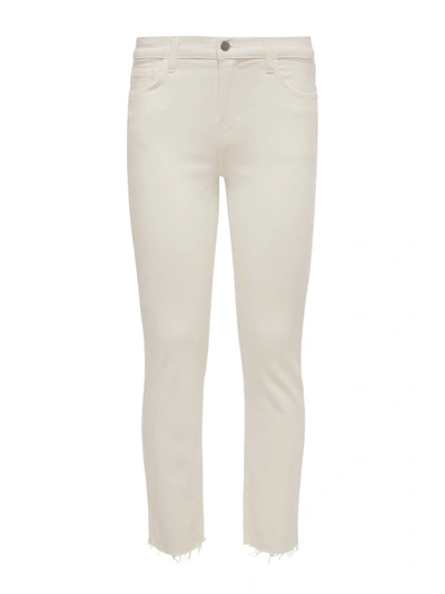 Shop L Agence Sada Slim-leg Cropped Jean In Vintage White