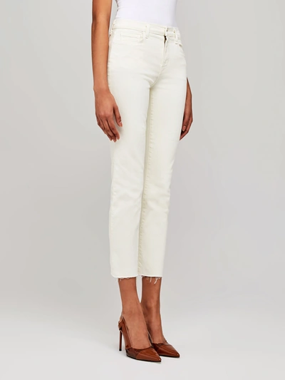 Shop L Agence Sada Slim-leg Cropped Jean In Vintage White