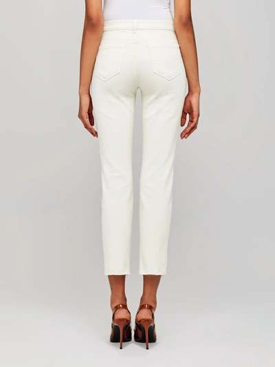 Shop L Agence Sada Slim-leg Cropped Jean In Vintage White