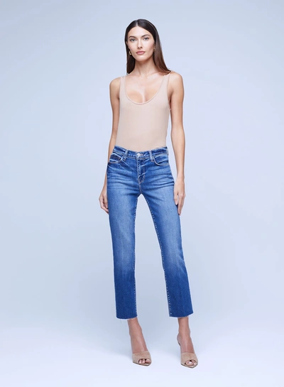Shop L Agence Sada Slim-leg Cropped Jean In Cambridge