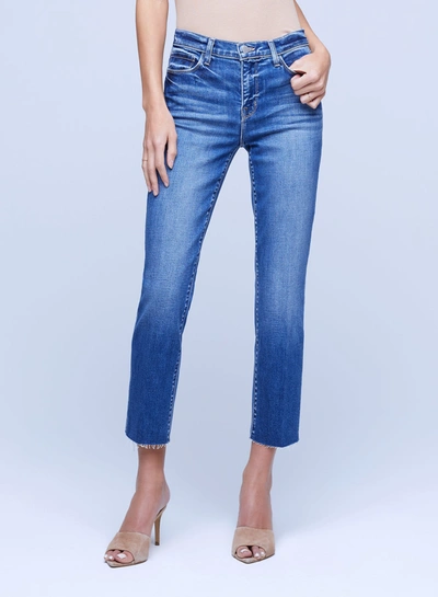 Shop L Agence Sada Slim-leg Cropped Jean In Cambridge