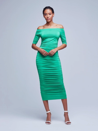 Shop L Agence Sequoia Dress In Grass Green