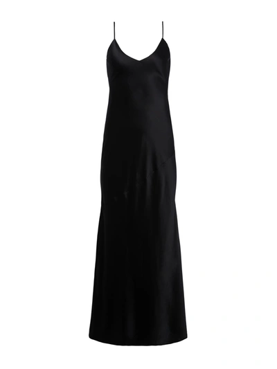Shop L Agence Serita Silk Slip Dress In Black