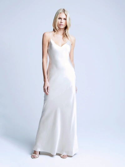 L Agence Serita Silk Charmeuse Maxi Slipdress In Champagne
