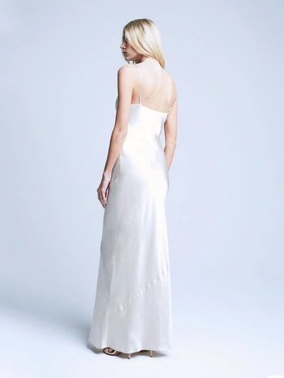 L Agence Serita Silk Charmeuse Maxi Slipdress In Champagne