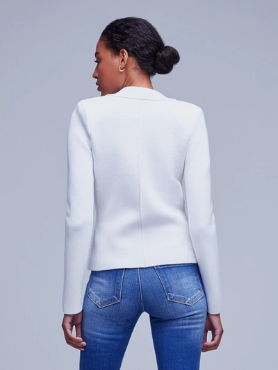 L Agence Sofia Knit Blazer In White