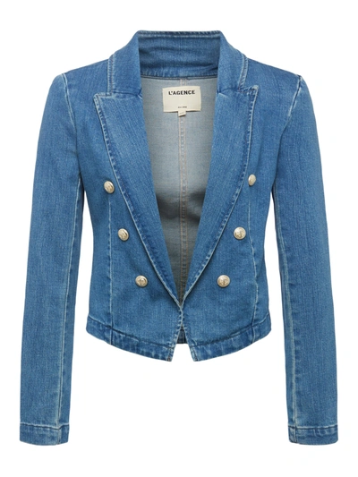 Shop L Agence Wayne Denim Blazer In Provo