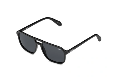 Quay On The Fly 48mm Polarized Aviator Sunglasses In Black,smoke Polarized