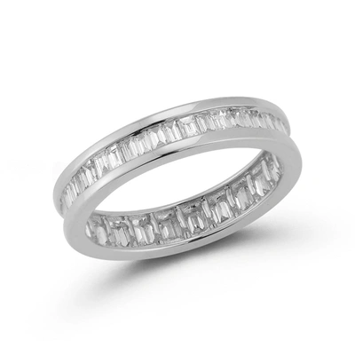 Shop Dana Rebecca Designs Sadie Pearl Channel Set Baguette Ring In White Gold