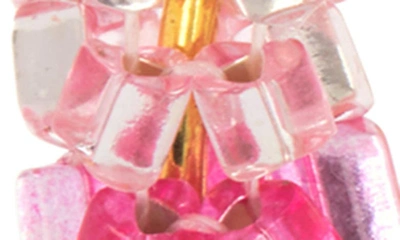 Shop Ayounik Beaded Hoop Earrings In Pink Multi