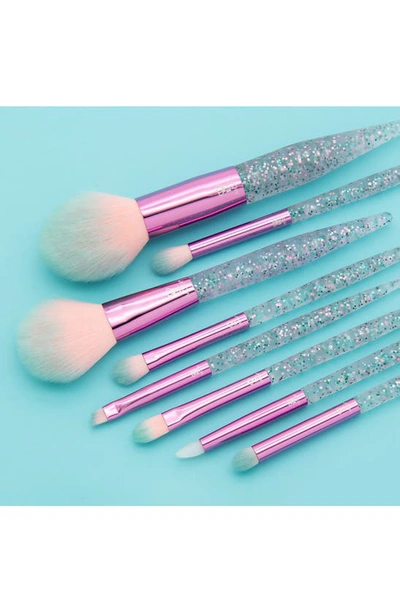 Moda Assorted 8-piece Pink Glitter Bomb Brush Set In Pink