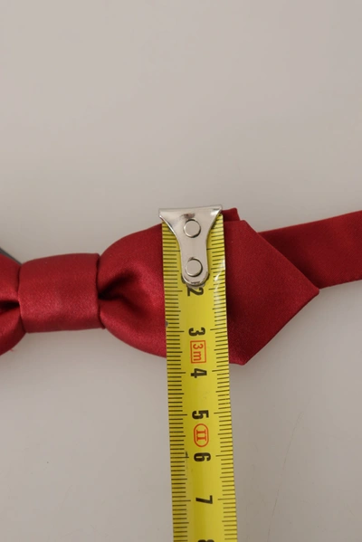 Shop Dolce & Gabbana Red 100% Silk Slim Adjustable Neck Papillon Bow Men's Tie