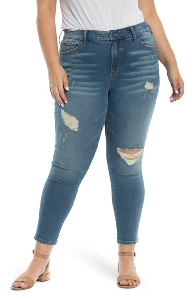 Shop Slink Jeans Ripped High Waist Ankle Skinny Jeans In Ariah