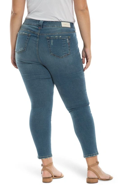 Slink Jeans Ripped High Waist Ankle Skinny Jeans In Ariah
