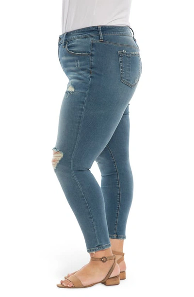 Slink Jeans Ripped High Waist Ankle Skinny Jeans In Ariah