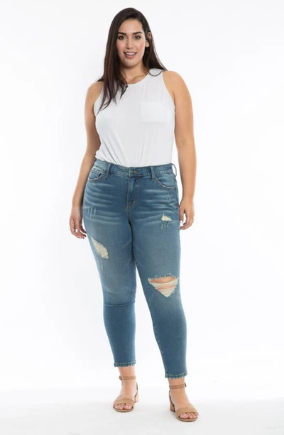 Slink Jeans Ripped High Waist Ankle Skinny Jeans In Ariah
