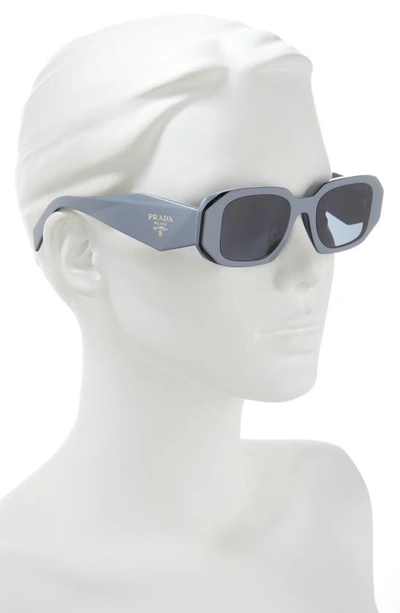 Shop Prada 51mm Rectangular Sunglasses In Dark Grey