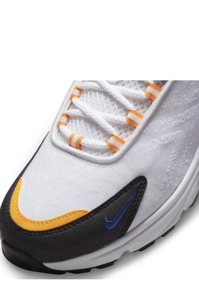Shop Nike Kids' Air Max Tw Sneaker In White/ Gold/ Black/ Deep Blue
