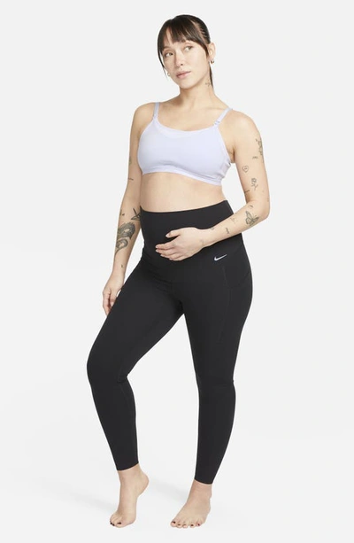 Shop Nike Alate Dri-fit Nursing/maternity Sports Bra In Oxygen Purple/ Cool Grey