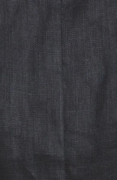 Shop Zimmermann Devi Long Sleeve Linen Romper In Black