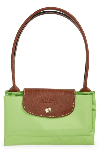 Shop Longchamp Medium Le Pliage Nylon Shoulder Tote In Green