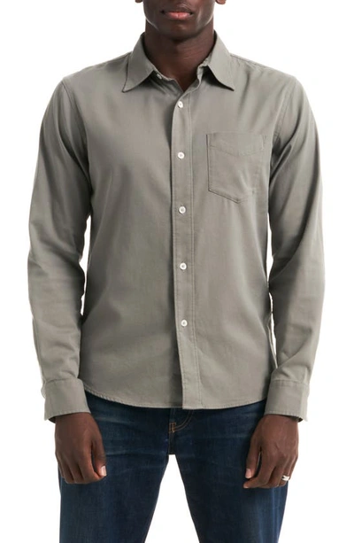 Shop Buck Mason Draped Twill Button-up Shirt In Shale