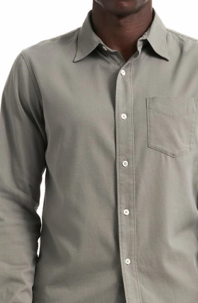 Shop Buck Mason Draped Twill Button-up Shirt In Shale