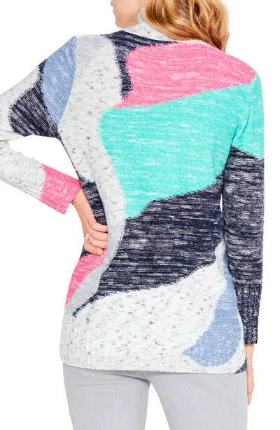 Shop Nic + Zoe Sun Turn Cotton Blend Sweater In Blue Multi