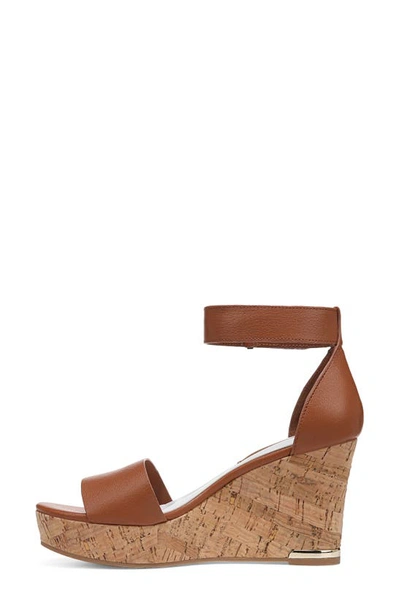 Shop Franco Sarto Clemens Ankle Strap Platform Wedge Sandal In Cognac