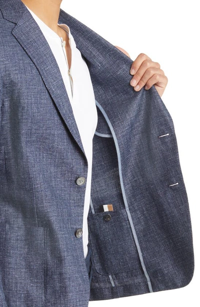 Shop Hugo Boss Hanry Linen & Virgin Wool Sport Coat In Dark Blue