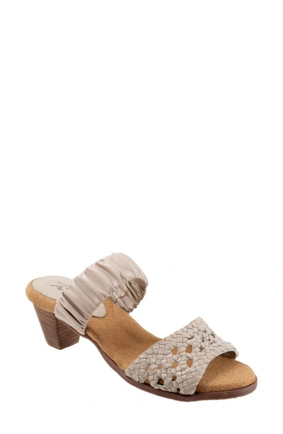 Shop Trotters Mae Woven Slide Sandal In Ivory