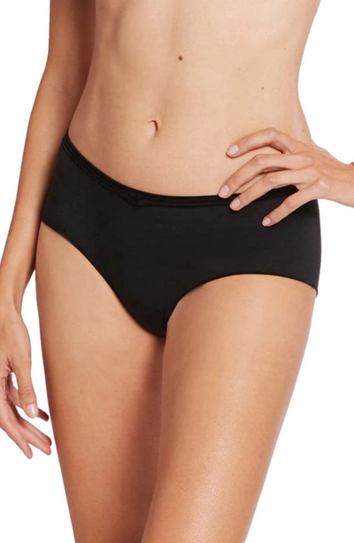 Shop Wolford Cotton Contour 3w Hipster Briefs In Black