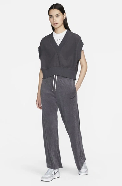 Shop Nike Oversize French Terry Vest In Anthracite/black