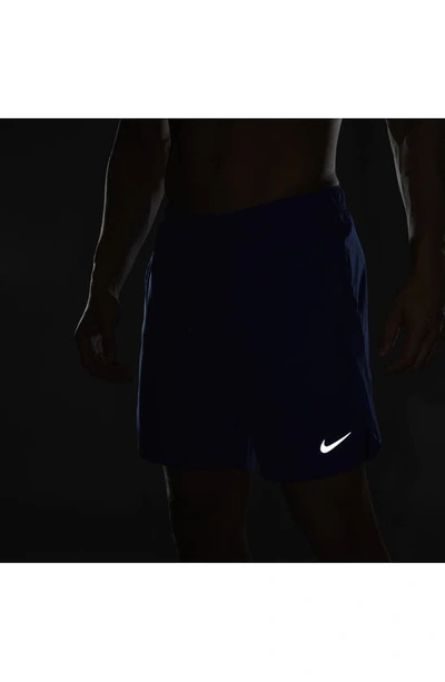 Shop Nike Dri-fit Challenger 2-in-1 Running Shorts In Game Royal/ Game Royal/ Black