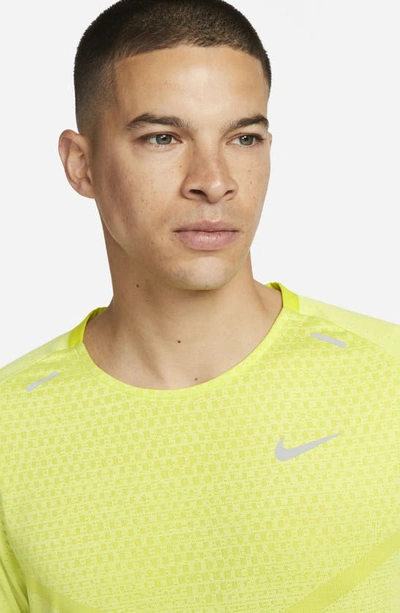 Shop Nike Dri-fit Advanced Techknit Ultra Running T-shirt In Bright Cactus/lemon Twist