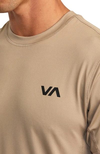 Shop Rvca Sport Vent Logo T-shirt In Dark Khaki