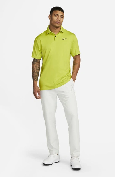 Shop Nike Dri-fit Tour Solid Golf Polo In Bright Cactus/ Black