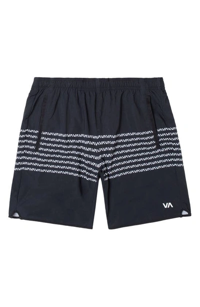Shop Rvca Yogger Stretch Athletic Shorts In Black