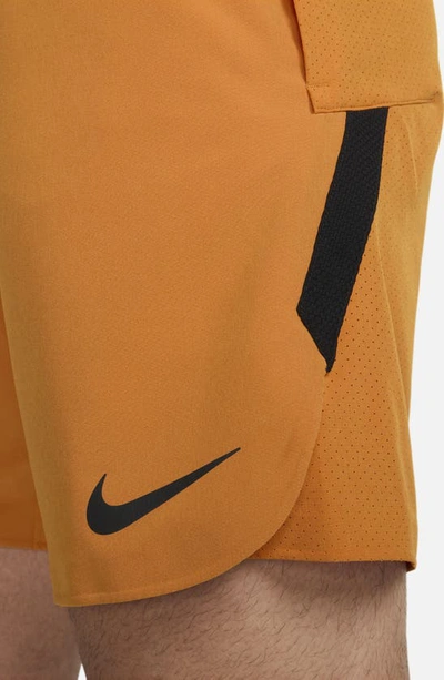Shop Nike Pro Dri-fit Flex Rep Athletic Shorts In Monarch/ Black