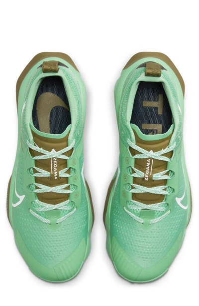 Shop Nike Zoomx Zegama Trail Running Shoe In Spring Green/ Olive Flak