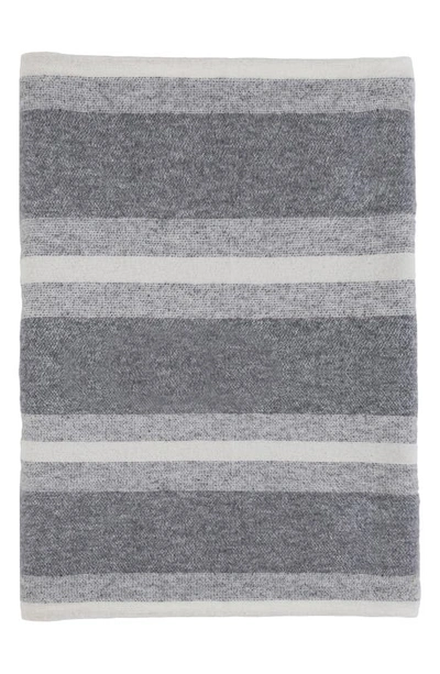 Pom Pom At Home Alpine Stripe Cotton Blanket In Grey Tones