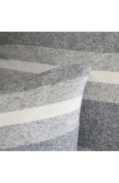 Shop Pom Pom At Home Alpine Stripe Cotton Blanket In Grey Tones