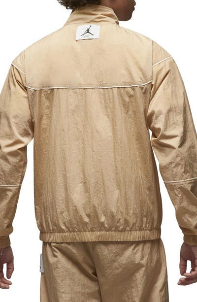 Shop Jordan Essentials Statement Warmup Jacket In Desert/ Pale Ivory/ Sail