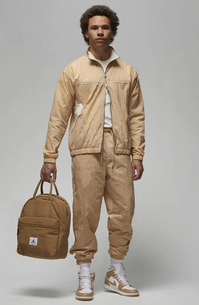 Shop Jordan Essentials Statement Warmup Jacket In Desert/ Pale Ivory/ Sail