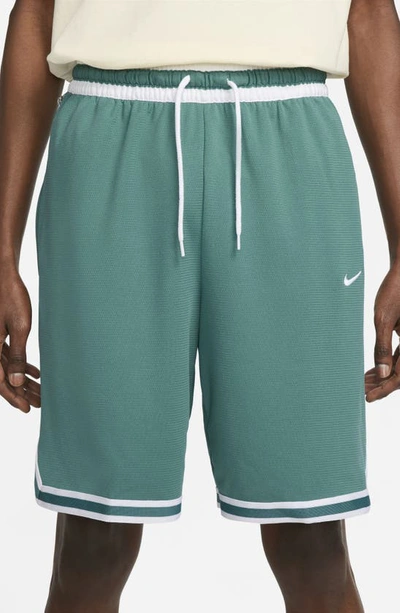 Shop Nike Dri-fit Dna Mesh Shorts In Mineral Teal/ White