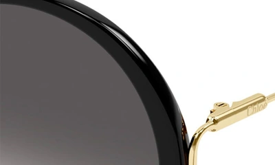 Shop Chloé 58mm Gradient Round Sunglasses In Black